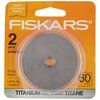 Fiskars 60mm Titanium Rotary Blades (2 Pack) - Rotary Cutter Blade Replacement - Crafts, Sewing, and Quilting Projects - Silver