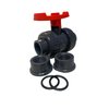 ERA True Union Ball Valve Sch 80 1/2' inch (3 Pack) Whit O-Ring and Threaded and Sockett Connections Easy to Use Lever