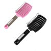 AISIBO Curved Vented Styling Hair Brush, 2PCS Anti Frizz Hair Detangling Brush, for Wet Hair or Dry Hair, Black, Pink