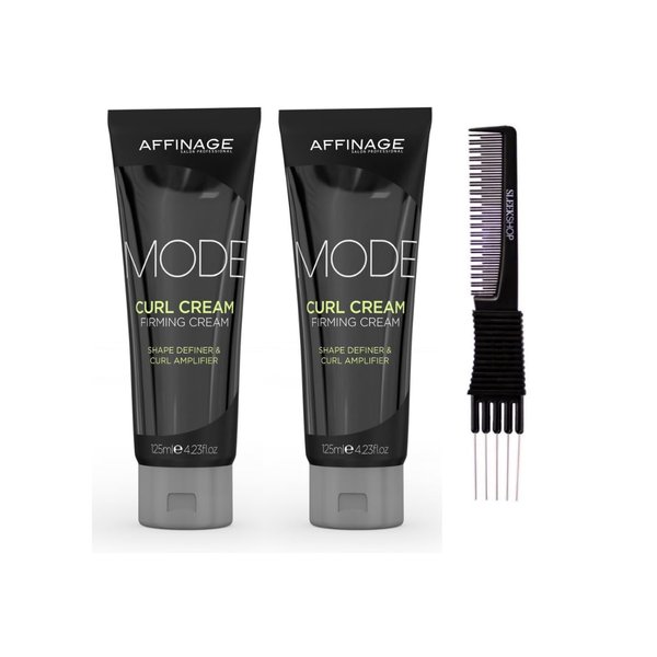 yper Affinage Curl Cream Firming Cream (4.23 oz) with Teasing Comb Pack 2