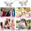 AKOAK 20 Pcs U-shaped Butterfly Rhinestone Hair Clip Crystal Hair Accessories Rhinestone Wedding Hair Clip for Bridal Wedding Party Girls (Pink)