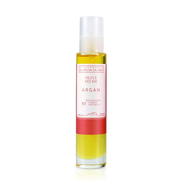 La Savonnerie du Pilon du Roy - Argan Dry Oil Pure Organic Enriched Argan oil for Hair Body & Face Non-Greasy 100ml Skin Satin Finish Moisturizer