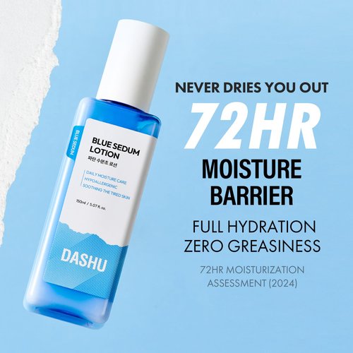 DASHU Boy Blue Sedum Lotion | Korean Day & Night Face Lotion Barrier Repair Moisturizer w/ 8 Hyaluronic Acids | Hydrating Lotion for Men 5.07 fl oz