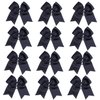 8 Inch Cheerleader Bows Ponytail Holder Cheerleading Bows Hair Tie(Black)