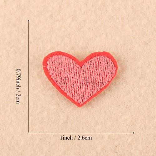 Heart Shaped Iron On Patches, Cute Colorful Embroidered Sew On Love Applique Patches for Clothing Repair and Decoration, 20PCS