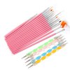 20 Pieces Nail Art Brushes with 1 Piece Nail Palette Nail Tips Natural Nail Supplies Nail Palette Nail Polish Palette Manicure Design Tools