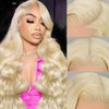 Pobokix 613 Lace Front Wigs Human Hair 13x6 Body Wave Lace Front Wigs Brazilian Human Hair Wigs 200 Density Blonde Wigs Human Hair Pre Plucked (613 Blonde, 30inch)