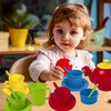 Pretend Play Kids Tea Party Set - 17 pcs Tea Cup Set for Kids Dish Washer Safe Plastic Tea Set for Toddlers, Juego de te para niñas, Girls Tea Set, Toy Dishes