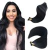 I Tip Hair Extensions Human Hair 22 Inch Black Hair Extensions I Tip Real Human Hair 50g 50s/Pack Full Head Keratin Bond Hair Extensions I Tip Natural Black Extensions for Women