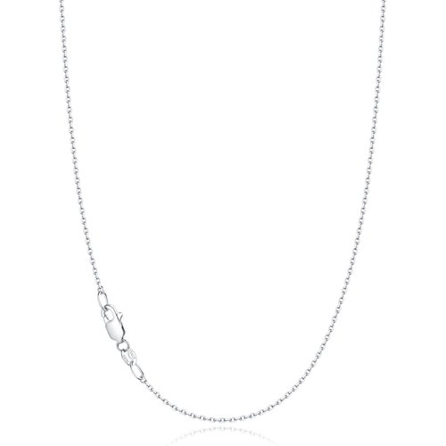Jewlpire Solid 925 Sterling Silver Chain Necklace for Women Girls, 1.1mm Cable Chain Silver Chain for Women Shiny & Sturdy Women's Chain Necklaces, 18 Inches