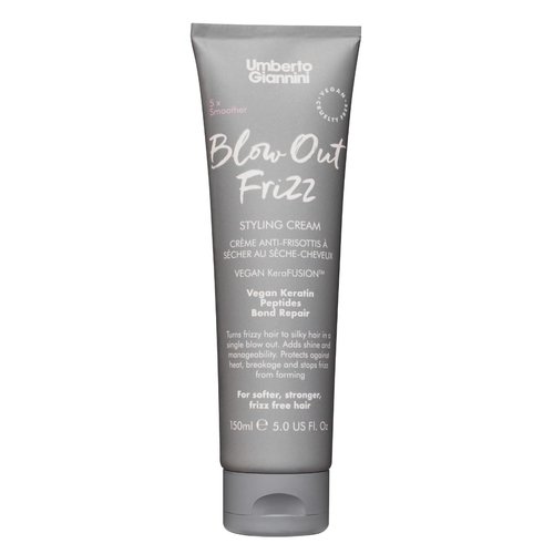 Umberto Giannini Blow Out Frizz Hair Styling Cream with Heat Protection 230°C - Vegan Kertain Bond Repair Formula 150ml, White
