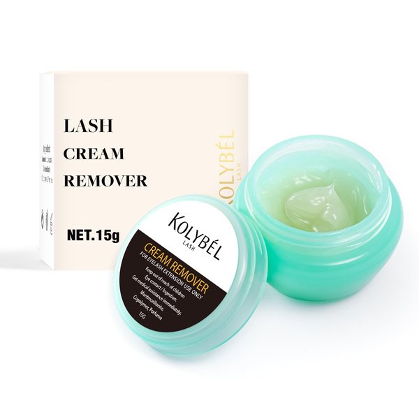 KOLYBEL Eyelash Extension Remover Cream, 15g Professional Lash Cream Remover, Low Irritation for Sensitive Skin,Fast Dissolution Lash Extension for Salon and Professional Use Only