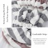 Haomye Microfiber Hair Dry Cap Absorbent Quick Drying Cap Soft Hair Drying Towel Stripe Dry Hair Cap Hair Towel Cap with Bow-Knot Shower Cap for Women and Girls 2Pcs (Coffee White & Grey White)