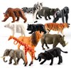 LC JoyCre Cake Toppers Jungle Animal 12PCS Wild Animal Figure Tiger Lion Panda Figurines Party Supplies Gift Toys for Kid Boys Girls Toddlers