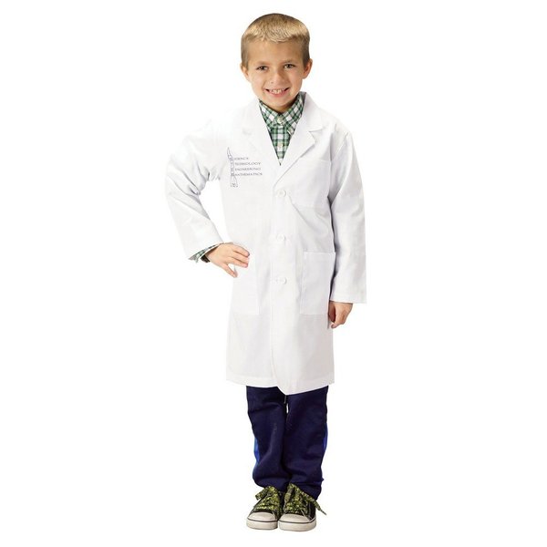 Aeromax Jr. STEM Lab Coat, White, 3/4 Length, size 12/14