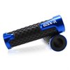R QIANKONG 7/8" 22mm Motorcycle Handlebar Grips Compatible with GSXR 125 250 300 600 750 1000 GSX-R CNC Aluminum Rubber Handle Grips Motorcycle Fits(Blue)