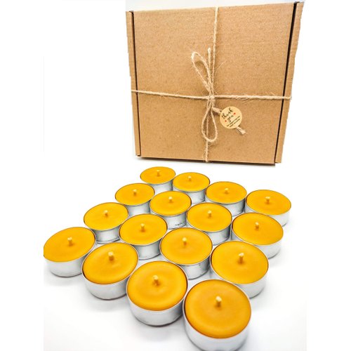 Premium Handcrafted Beeswax Tea Lights - Sustainable, Eco-Friendly, 100% Pure Beeswax Candles ®RG Jewllery®