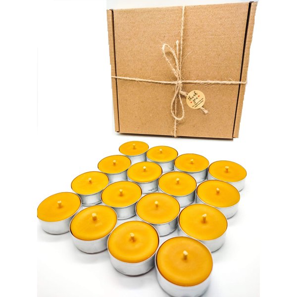 Premium Handcrafted Beeswax Tea Lights - Sustainable, Eco-Friendly, 100% Pure Beeswax Candles ®RG Jewllery®