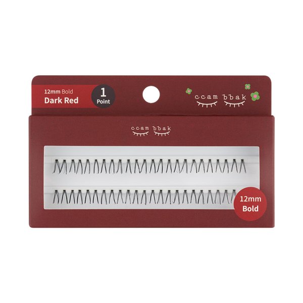 CCAMBBAK Bold - Looks So Natural False Eyelashes Handmade Lightweight Individual Lashes K-Beauty Extension Lengthening Wisps Authentic Fake Eyelashes (12mm Bold (Black), 1Point)