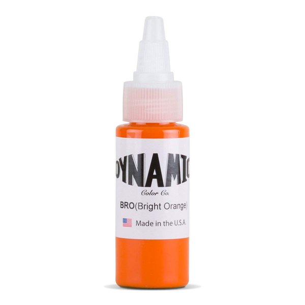 DYNAMIC Bright Orange 1-oz Tattoo Ink Brite Vibrant & Dark Color Tattoo Supply