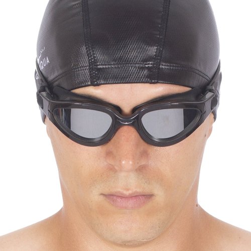 AqtivAqua Polarized Swimming Goggles Swim Goggles for Adults Men Women Kids Youth Girls Boys Children Polarised PDX (Black goggles + Black case)