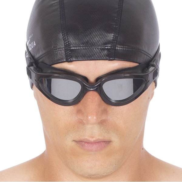 AqtivAqua Polarized Swimming Goggles Swim Goggles for Adults Men Women Kids Youth Girls Boys Children Polarised PDX (Black goggles + Black case)