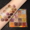 CHARMFORYOU 16 Colors Glitter Eyeshadow Palette Sparkling Sequins Eye Shadow Pressed Powder Gold Brown Eyeshadow makeup plate For Women Girls Halloween Festivals Cosplay (01)