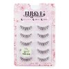 LASGOOS Fake Eyelashes Natural Look False Eye Lashes Daily Strip Cross Clear Band 5-7mm Cross Cute Lashes Invisible band Lash for Wedding Daily Work Eye Makeup 5 Pairs W7