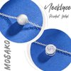 Mosako Layered Bead Necklace Chain Round Crystal Pendant Necklaces Jewelry for Women and Girls (Silver)