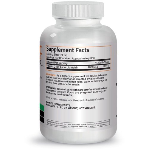 Vitamin C Powder Pure Ascorbic Acid Soluble Fine Non GMO Crystals – Promotes Healthy Immune System and Cell Protection – Powerful Antioxidant - 1 Pound (16 Ounces)