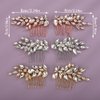 Teyglen 2pcs Rhinestone Bride Wedding Hair Comb Gold Silver Crystal Hair Piece Bridal Rhinestone Hair Side Comb Full Rhinestone Headpiece Hair Jewelry Accessories for Women Bride Girls (Gold)