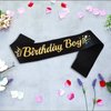 LXYXUUN Birthday Boy Sash Black, Gold Foil Birthday Sash for Boy Funny Birthday Party Decorations, 10th 11th 15th 16th 18th Bday Sash Gift Ideas