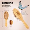 Siuclassical Bamboo Paddle Hair Brush Detangling Hairbrush for Massaging Scalp, Suitable for Women Men Thick Thin Curly Wavy Hair