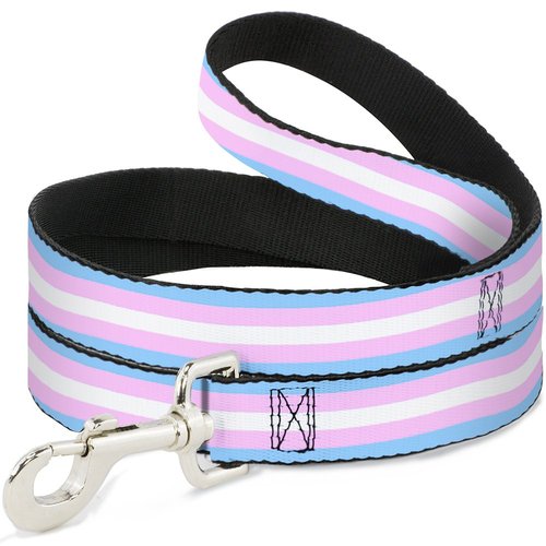Dog Leash Flag Transgender Baby Blue Baby Pink White 4 Feet Long 0.5 Inch Wide