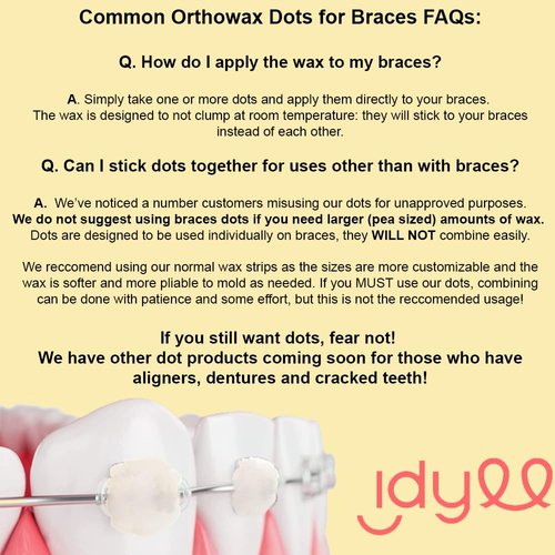 Orthodontic Wax - Dental Wax for Braces, Unscented & Flavorless - Reusable Tin Travel Case - FIRM - Food Grade ortho braces wax - tecnidentusa (Mini Dots)