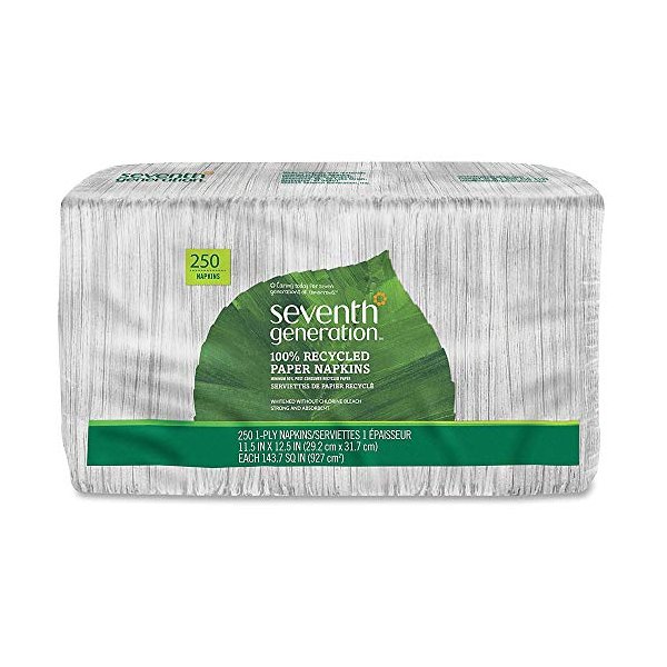 Seventh Generation 100% Recycled White Paper Napkins, 250 ct