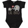 inktastic Lil Bro Matching Elephant Baby Bodysuit 6 Months 0040 Black 1a7a2