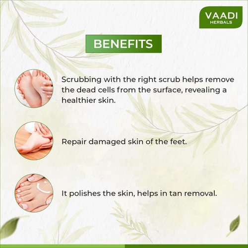 Vaadi Herbals Foot Scrub Foot Scrub Exfoliator Foot Scrub Cream Natural, Anti-Fungal Callus Remover And Therapeutic Exfoliator Fast Absorbing Makes Your Feet Super Soft 110 Grams