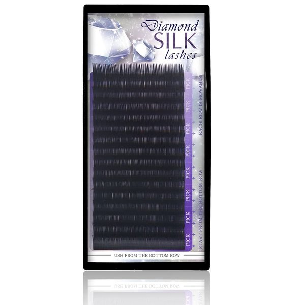 Diamond Silk Lashes C Curl .10mm thickness (thinnest) Eyelash Extensions (.10 x 10mm)