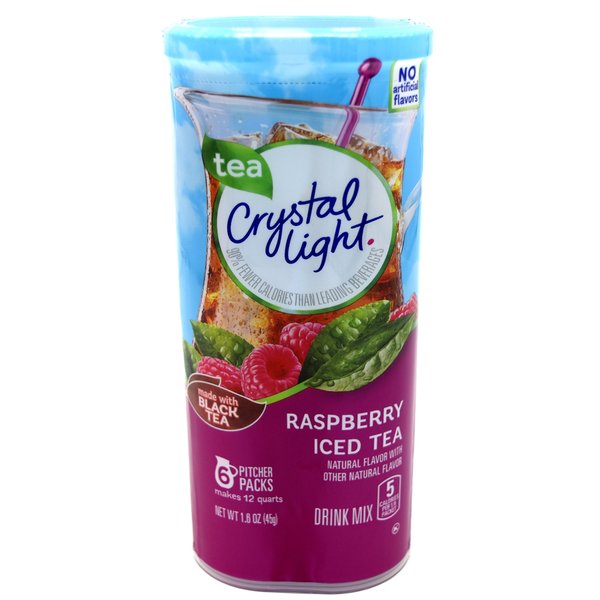 Crystal Light Raspberry Iced Tea, 12-Quart 1.6-Ounce Canister (Pack Of 2)