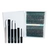 Wffenhefragrance DIY Volume eyelash extensions Kit - Lashes cluster 30D+40D D Curl Individual Lashes | Thick Eyelash extensions Kit 320pcs | Thin Band Cluster Lashes with Bond, Seal, and Tweezers