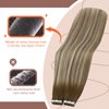 Sunny Hair Tape in Extensions Blonde Balayage Tape in Hair Extensions Human Hair Ombre Medium Brown to Platinum Blonde Balayage Tape in Human Hair Extensions 14inch 10pcs