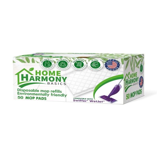 50 Count Disposable Mop Pad Refills Compatible with Swiffer WetJet Mop – Multi-Layer, Heavy Duty, Eco-Friendly, Made in USA (Packaging May Vary)