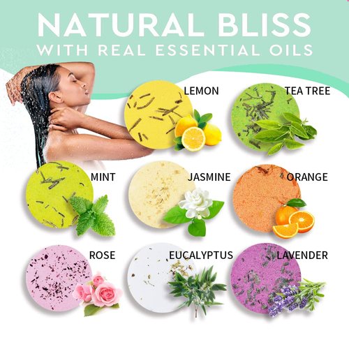 Aromatherapy Shower Steamers 8 Scents Shower Bombs Shower Steamer with Essential Oils Relaxation for Home SPA Bath Bomb Gift for Women and Men Shower Tablets Mom Birthday Gifts