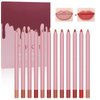 IYARKAI Matte Lip Liner Pencil Set, 12 Colors Smooth Lip Liner Set, Matte Velvet Lipstick Pen, Smudge-proof and Waterproof, Long Lasting Fade Resistant, for Daily Travel Party Work