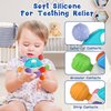 Baby Teether Toys Ball, Sensory Teething Crib Toys for Babies 0 3 6 9 12 18 Months 1 Year Old, Shower Gift for Infant Newborn Boys Girls, Baby Rattle Montessori Tummy Time Toy, Chew Relief Toy