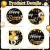 Retirement Party Decorations For Women Men, Black And Gold Happy Retirement Banner Sign Party Supplies, 180cm X110cm Retired Backdrop for parties, 8pcs Hanging Swirl