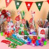 192 Pcs Christmas Stationery Party Favors Bulk 24 pack Christmas Goodie Bags for Kids with Pencils Eraser Slap Bracelets Stamps Cards Treat Bags Christmas School Classroom Gifts Prizes for Students