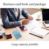 Business Card Holder Book, LIZIMANDU Business Card Book Case PU Leather Organization Binder Name ID Card Holder for Men & Women, Up to 96 Cards Capacity(1-Peach Blossom)