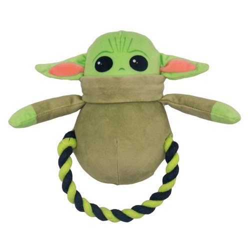 Buckle-Down Dog Toy, Plush and Round Rope Star Wars The Child Green Black